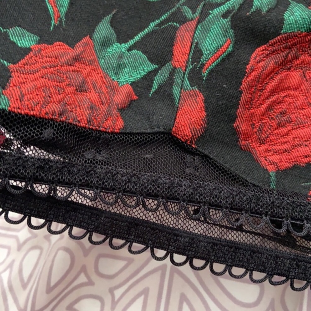 For Love & Lemons Free People Rose brocade Floral Mesh pin dot corset dress XS - Picture 7 of 11